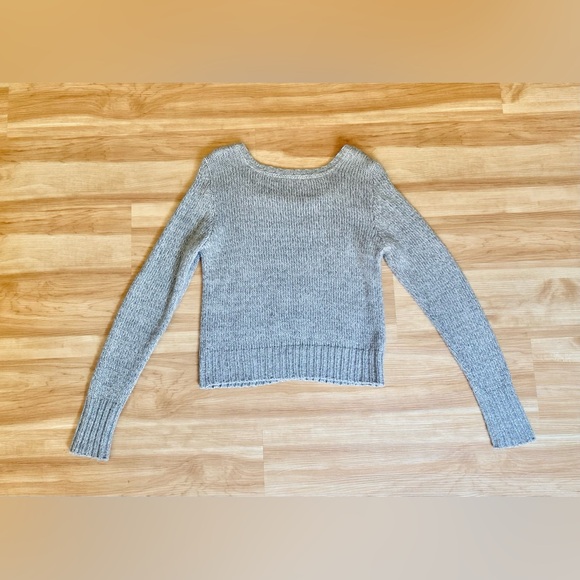 DECREE Juniors Gray Sweater Long Sleeve Open Knit Size XL Button Accents - Picture 6 of 8